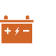 a orange and black battery